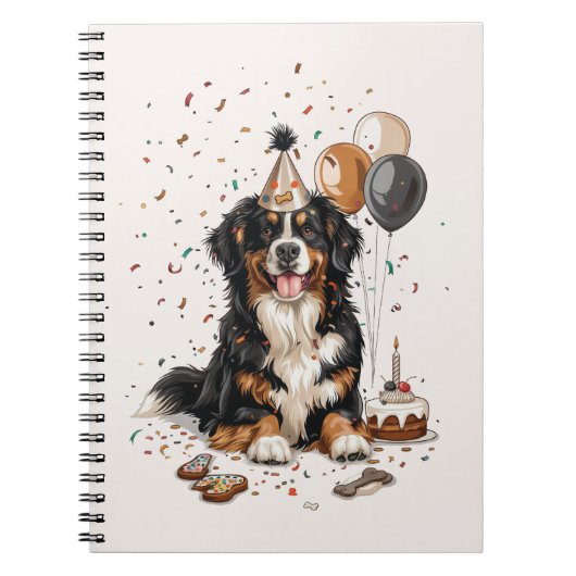 Happy Birthday Bernese Mountain Dog Notitieboek (Voorkant)