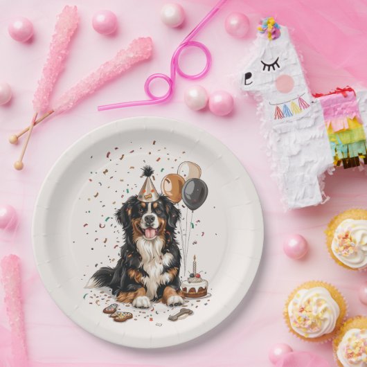Happy Birthday Bernese Mountain Dog Papieren Bordje (Feest)