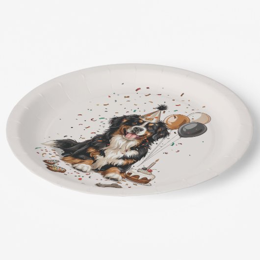 Happy Birthday Bernese Mountain Dog Papieren Bordje (Gekanteld)