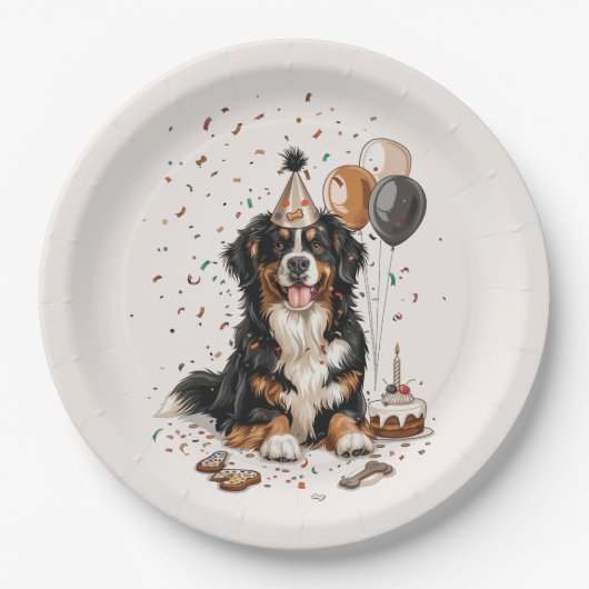 Happy Birthday Bernese Mountain Dog Papieren Bordje (Voorkant)