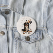 Happy Birthday Bernese Mountain Dog Ronde Button 7,6 Cm (In situ)