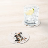 Happy Birthday Bernese Mountain Dog Ronde Kartonnen Onderzetter (Insitu)