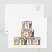 Happy Birthday beroemd gemaakt door New York Carto Briefkaart (Voorkant / Achterkant)