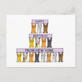 Happy Birthday beroemd gemaakt door New York Carto Briefkaart (Voorkant)