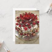 Happy Birthday Berry Cake Kaart (Voorkant / Achterkant in situ)