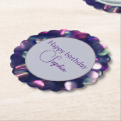 "Happy Birthday" Berry Sparkle Paper Onderzetter (Gekanteld)