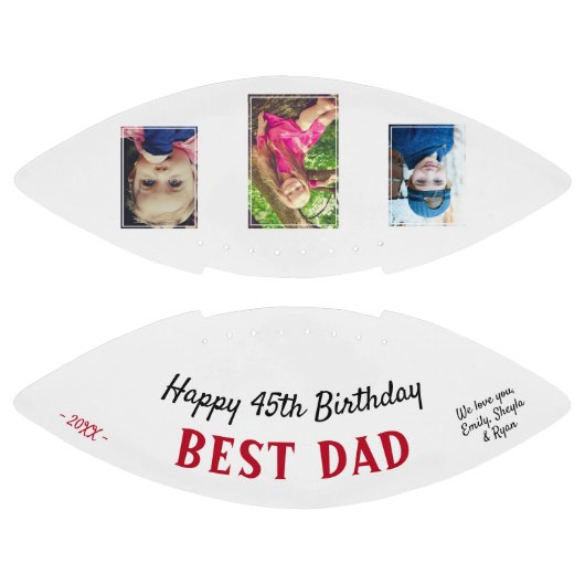 Happy Birthday Best Dad 3 Photo Collage American Football (Panelen)