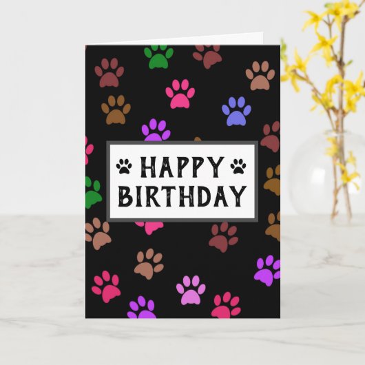 Happy Birthday Best Dog Dad Ever Paw Prins Kaart (Gele Bloem)