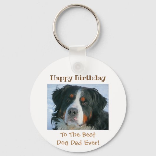Happy Birthday Best Dog Dad Ever Photo Sleutelhanger (Voorkant)