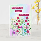 Happy Birthday Best Friend, Floral Waterverf Kaart (Gele Bloem)