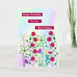 Happy Birthday Best Friend, Floral Waterverf Kaart<br><div class="desc">waterverf bloemen verjaardagskaart voor een vriend of familielid. U kunt de tekst aan de voorzijde en in het midden van de kaart personaliseren.</div>