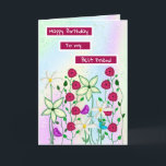 Happy Birthday Best Friend, Floral Waterverf Kaart<br><div class="desc">waterverf bloemen verjaardagskaart voor een vriend of familielid. U kunt de tekst aan de voorzijde en in het midden van de kaart personaliseren.</div>