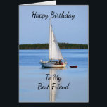 Happy Birthday Best Friend Side by Side Sailships<br><div class="desc">"Happy Birthday,  Best Friend,  Side by Side Sailbots,  Key Largo,  Florida" door Catherine Sherman. 

Onder een heldere,  blauwe hemel varen twee kleine zeilboten naast elkaar op het gladde oppervlak van het Tarpon-bekken van Key Largo in de Florida Keys. De twee zeilen worden weergegeven op het glasoppervlak.</div>