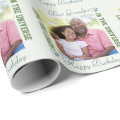 Happy Birthday Best Grandpa in Universe Photo Cadeaupapier (Rol Hoek)