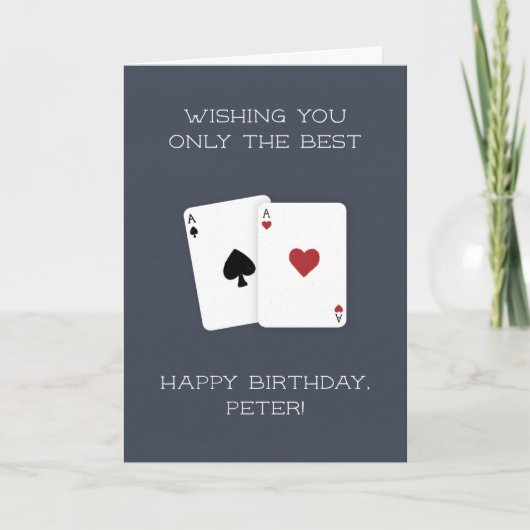 Happy Birthday Best Poker Starting Hand Aces Kaart (Voorkant)