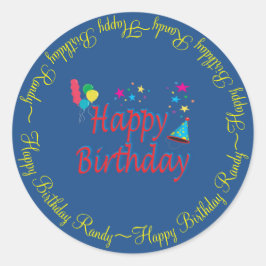 Happy Birthday Best Value Classic Ronde Sticker