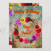 Happy Birthday Beste Friend Birthday Kaart (Voorkant / Achterkant)