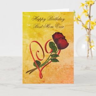 Happy Birthday Beste mama Red Roses Heart Kaart