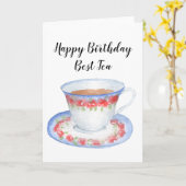 Happy Birthday Beste Thee Wenskaart Kaart (Gele Bloem)