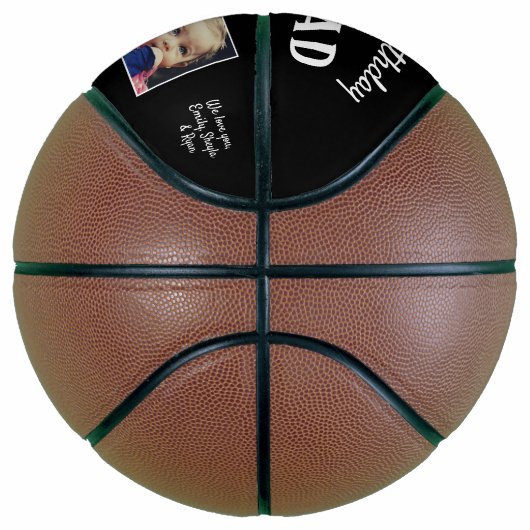 Happy Birthday Beste vader 3 Foto Collage Black Basketbal (Rechts)