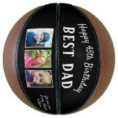 Happy Birthday Beste vader 3 Foto Collage Black Basketbal (Verticaal)