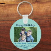 Happy Birthday Beste vader ooit 3 Kinder Aangepast Sleutelhanger (Voorkant)