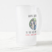 Happy Birthday Beste vader ooit Kinder Foto Matglas Bierpul (Voorkant rechts)