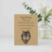 Happy Birthday, beste vriend Wolf, Wolvenkaart Briefkaart (Staand voorkant)