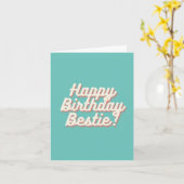 Happy Birthday Bestie | Aquamarine Kaart (Gele Bloem)