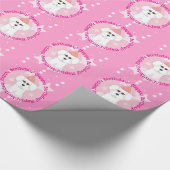Happy Birthday Bichon Frise Wrapping Paper Cadeaupapier (Hoek)