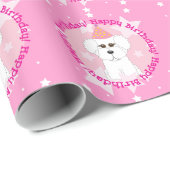 Happy Birthday Bichon Frise Wrapping Paper Cadeaupapier (Rol Hoek)
