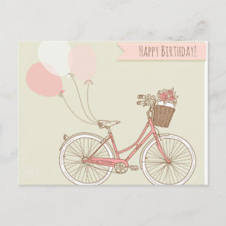 Happy Birthday Bicycle Girl Briefkaart