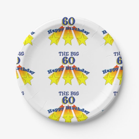 Happy Birthday Big 60 Papieren Bordje (Voorkant)