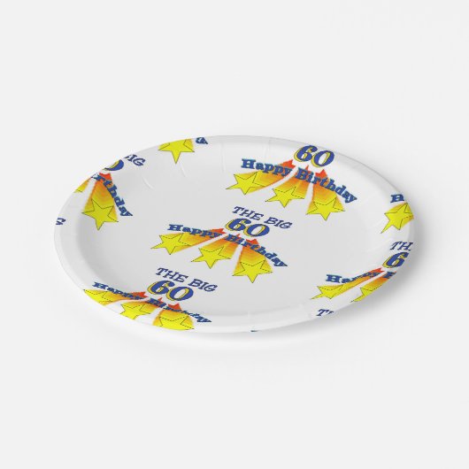 Happy Birthday Big 60 Papieren Bordje (Gekanteld)
