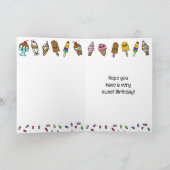 Happy Birthday Big Sister | Ice Cream Cone Kaart (Binnen)