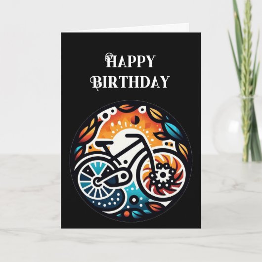 Happy Birthday Bike Inspirerend Kaart (Voorkant)