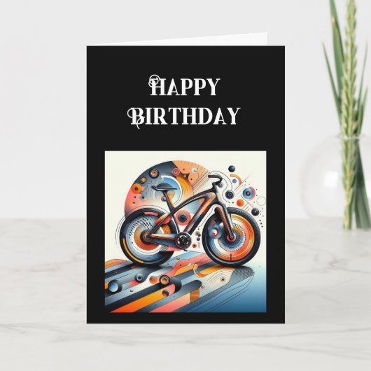 Happy Birthday Bike Inspirerend Kaart (Voorkant)