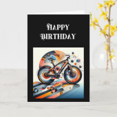 Happy Birthday Bike Inspirerend Kaart (Gele Bloem)