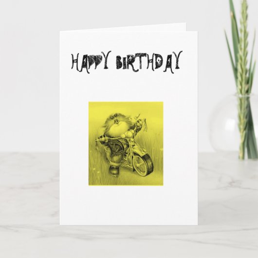 HAPPY BIRTHDAY BIKER CARD KAART (Voorkant)