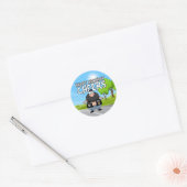 Happy Birthday Biker Dad Koelbox Ronde Sticker (Envelop)