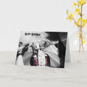 Happy Birthday Biker-kaart Kaart (Gele Bloem)