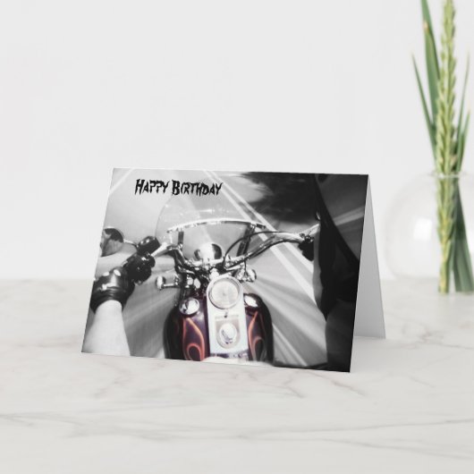 Happy Birthday Biker-kaart Kaart (Voorkant)