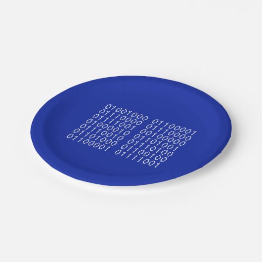 Happy Birthday Binary Code Uw Kleuren Papieren Bordje (Gekanteld)