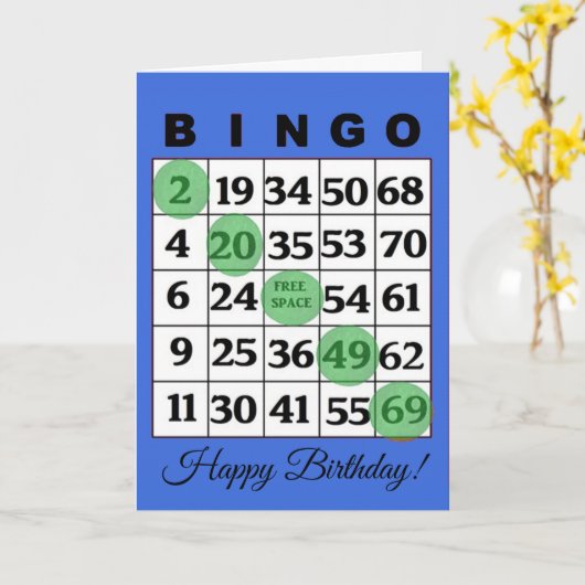 Happy Birthday BINGO Kaart (Gele Bloem)