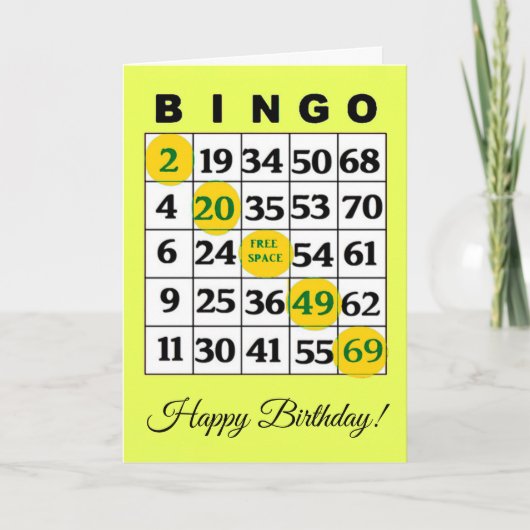 Happy Birthday BINGO Kaart (Voorkant)