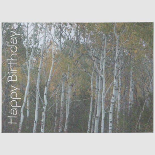 Happy Birthday Birch Bark Tissue Paper Tissuepapier (Voorkant)