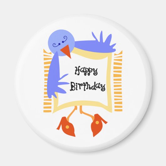 Happy Birthday Bird Magneet (Voorkant)