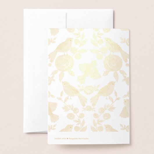 Happy Birthday Bird ontwerp Folie Kaarten (Met envelop)