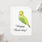 Happy Birthday Bird Pun Kaart (Voorkant / Achterkant in situ)