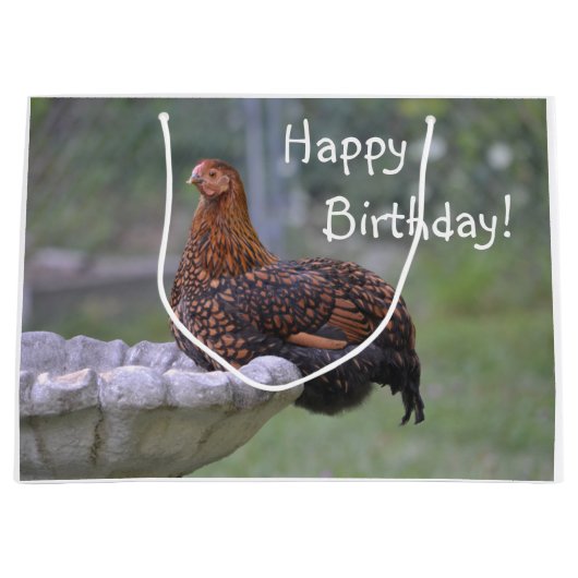 Happy Birthday Birdbat Chicken Groot Cadeauzakje (Voorkant)
